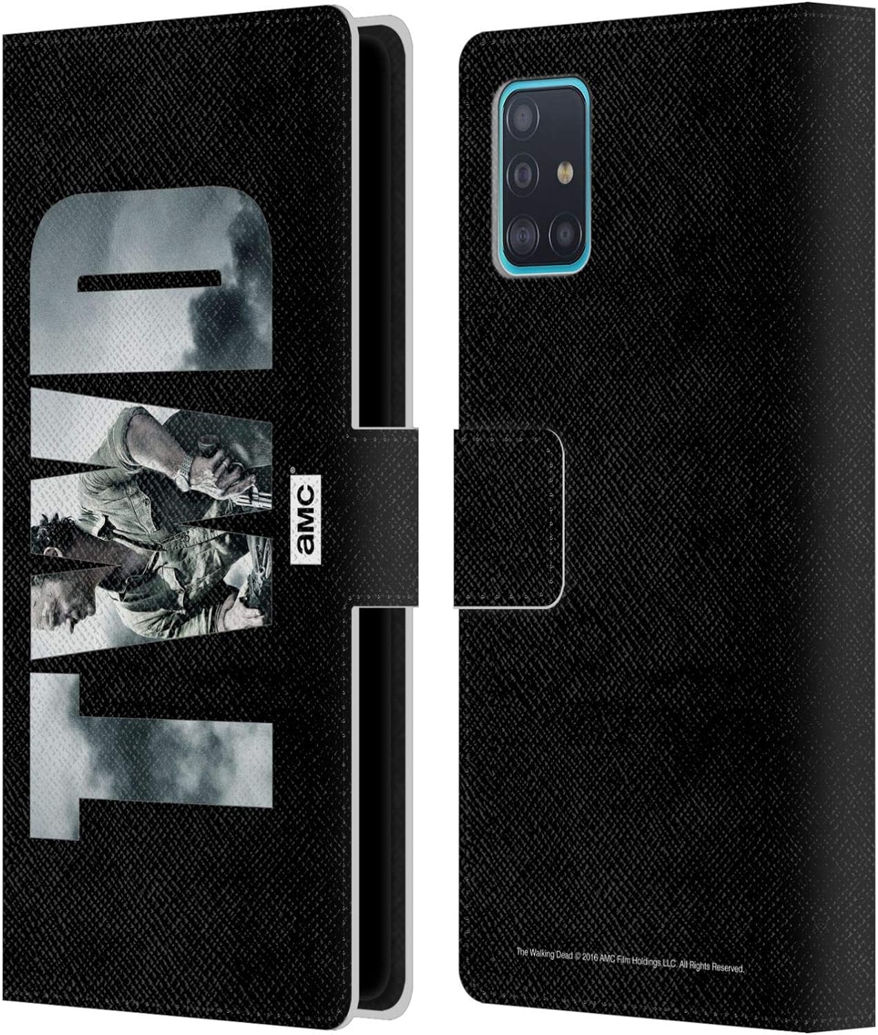 Head Case Designs Officially Licensed AMC The Walking Dead White Logo Leather Wallet Case Compatible with Samsung Galaxy A51 (2019)