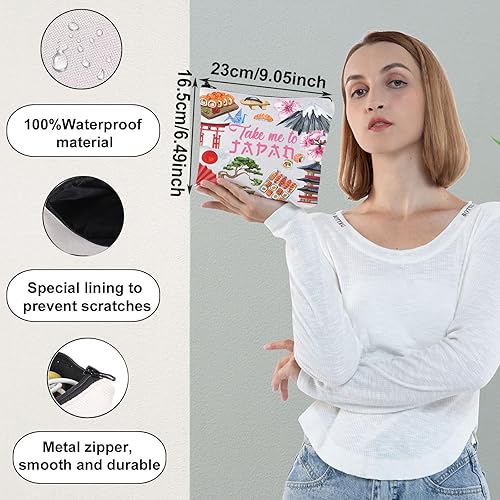 Miniatura 2 de WZMPA Bolsa de cosméticos de viaje de Japón Regalo de recuerdo de Japón Llévame a Japón Bolsa de cremallera Bolsa de regalo de cultura japonesa,