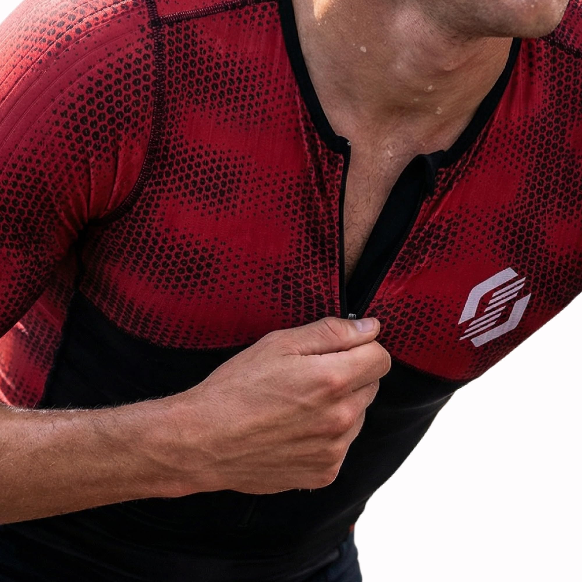 SLS3 Traje de Triatlón para Hombre - Tri Suit con Mangas Aerodinámicas para Hombre - Tejidos Pro FX para Triatlón Masculino