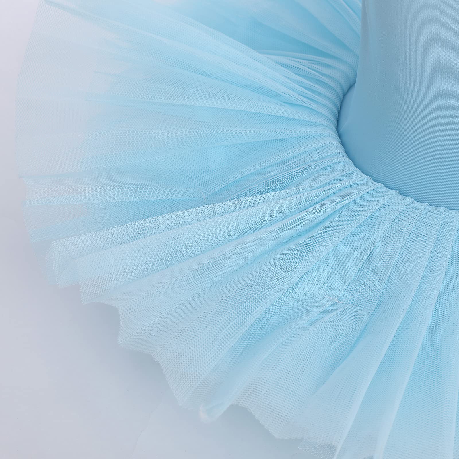 IBAKOM Swan Lake Robe tutu de danse sans manches avec col en V et bretelles spaghetti pour fille