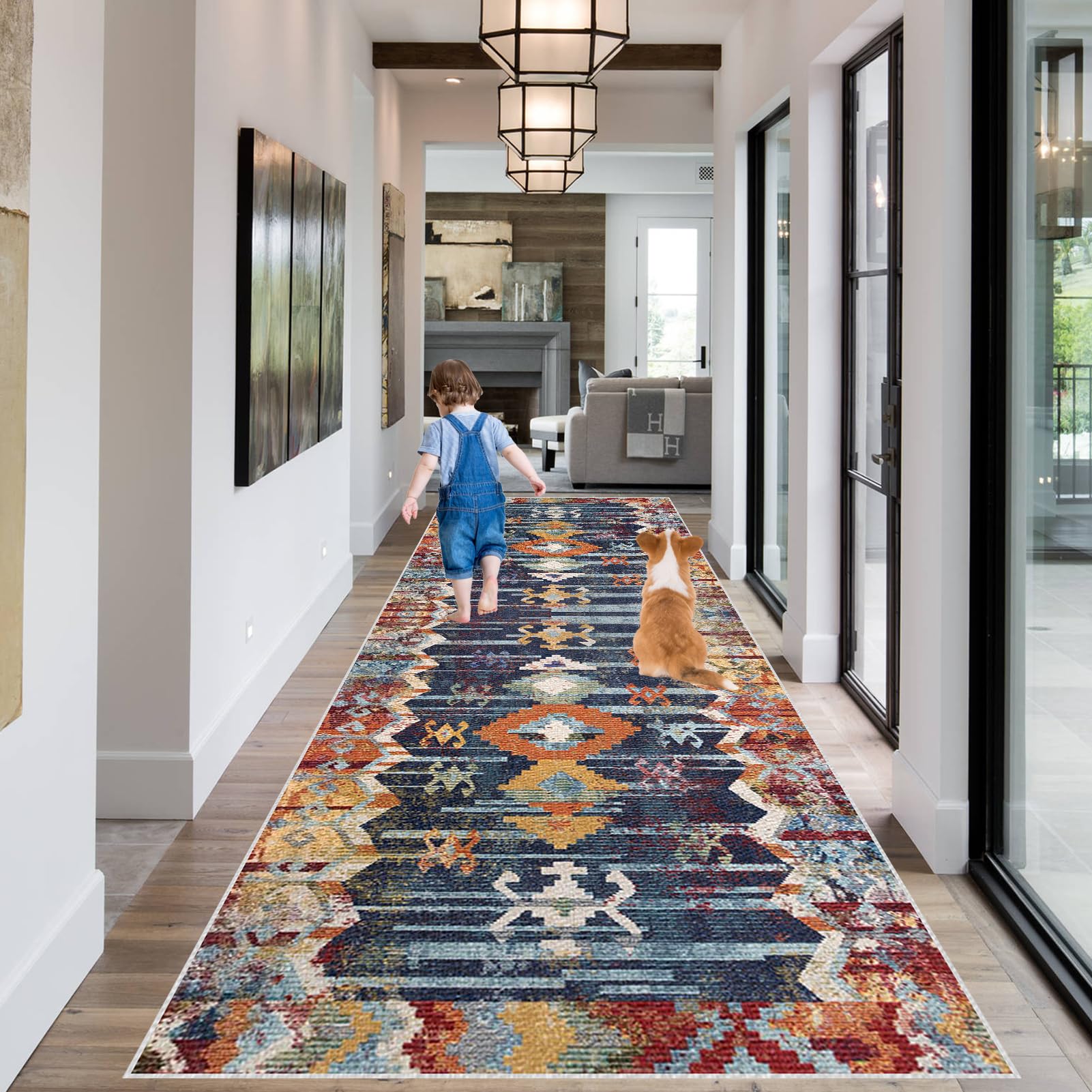 RxueSug Carpet Runners for Hallways Non Slip Carpet Runner Washable Kitchen Runner Mat Heavy Duty Runner Rugs for Hallway Absorbent Carpet Floor Mat Hallway Runner Rug Entryway Runner Rug 50 x 300 cm