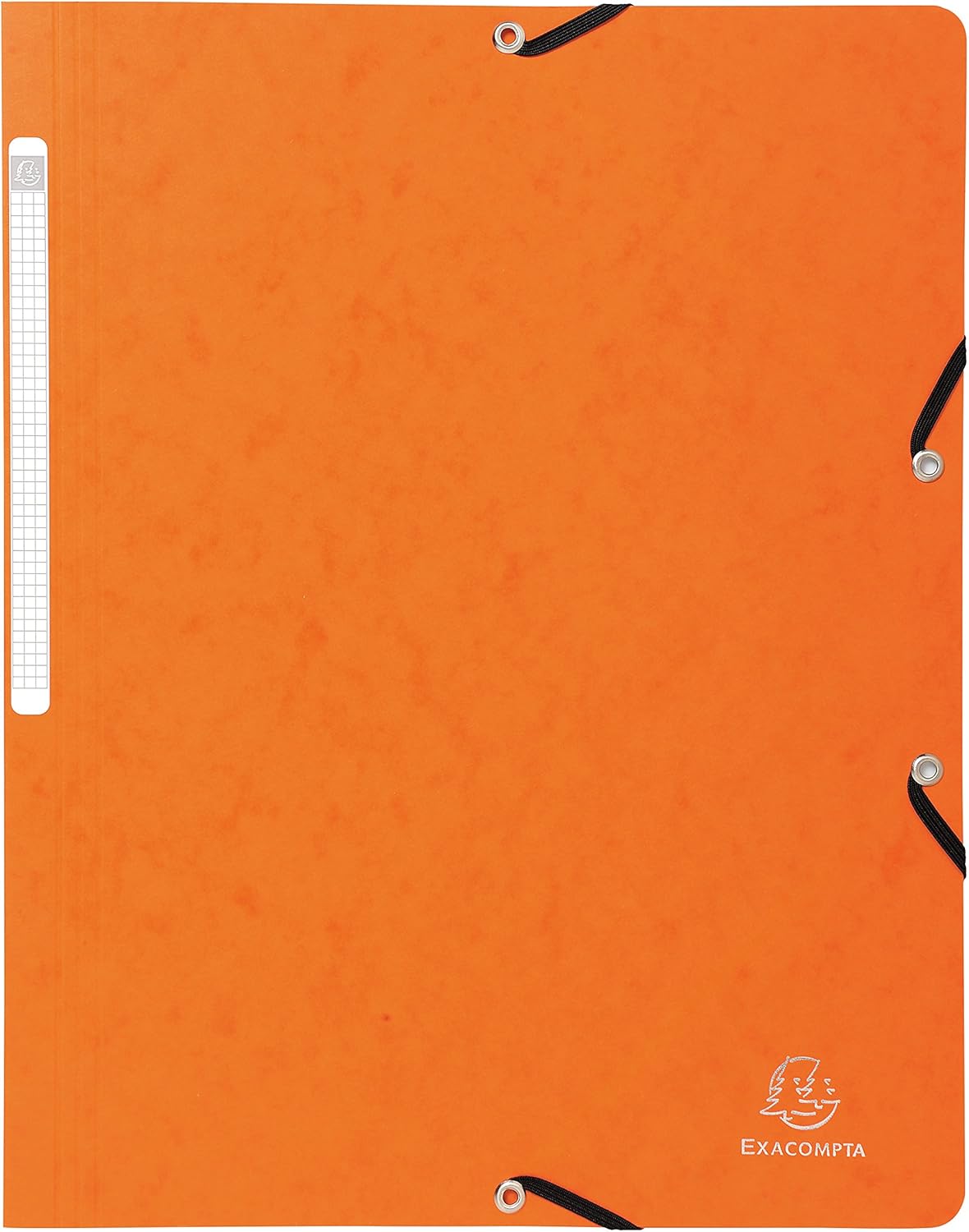 Exacompta - Ref 5564E - Elasticated Folders Without Flaps - 240 x 320mm in Size, Suitable for Holding A4 Documents, 400gsm Mottled Pressboard - Orange (Pack of 25)