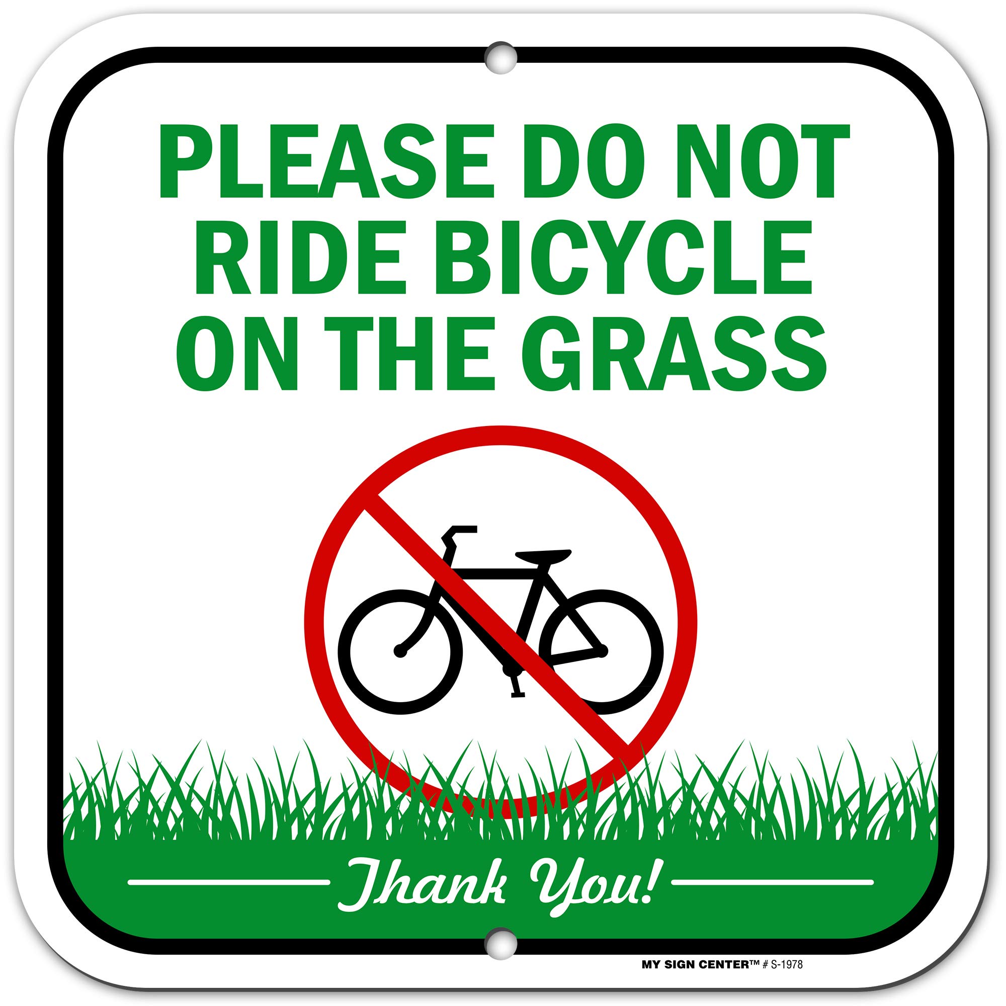 Amazon.com : Please Do Not Ride Bicycle On The Grass Sign, 12