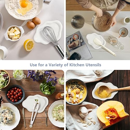 Miniatura 5 de Pretty Jolly Soporte de cuchara de cerámica para estufa, soporte para cuchara de cocina, para mostrador de café, soporte para cucharas de café,