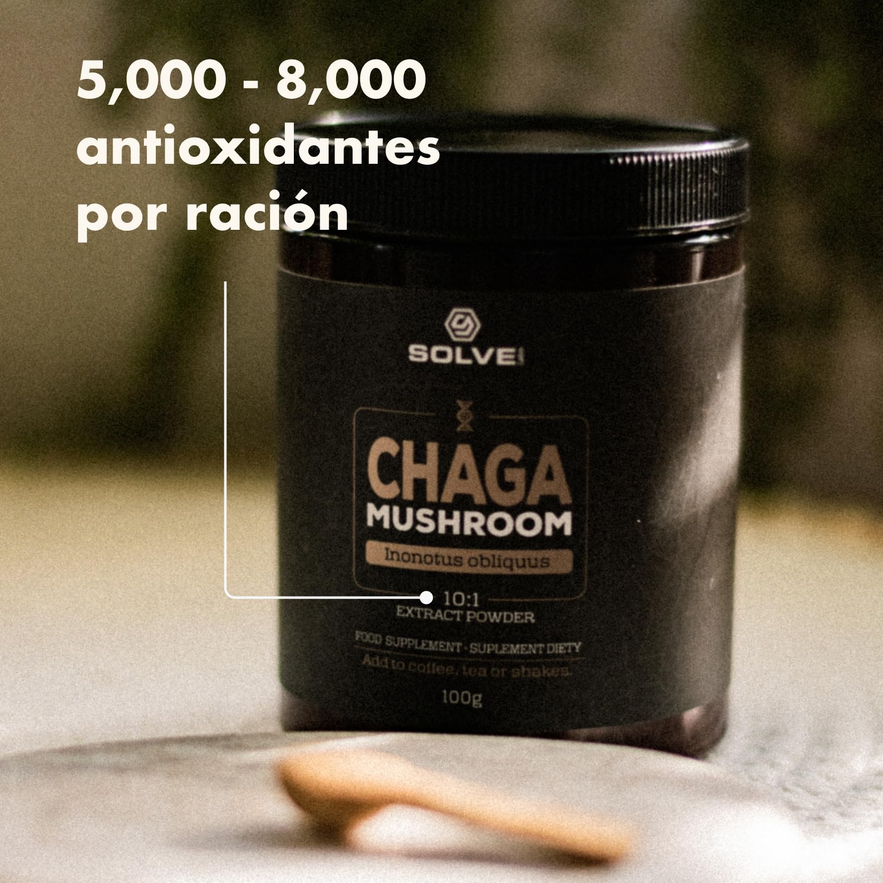● Extracto en polvo de hongo chaga siberiano premium ● 10% de beta-D-glucanos ● Extracto 10:1 ● Sin rellenos ni aditivos ● 100 g ● Suministro para 3 mes.