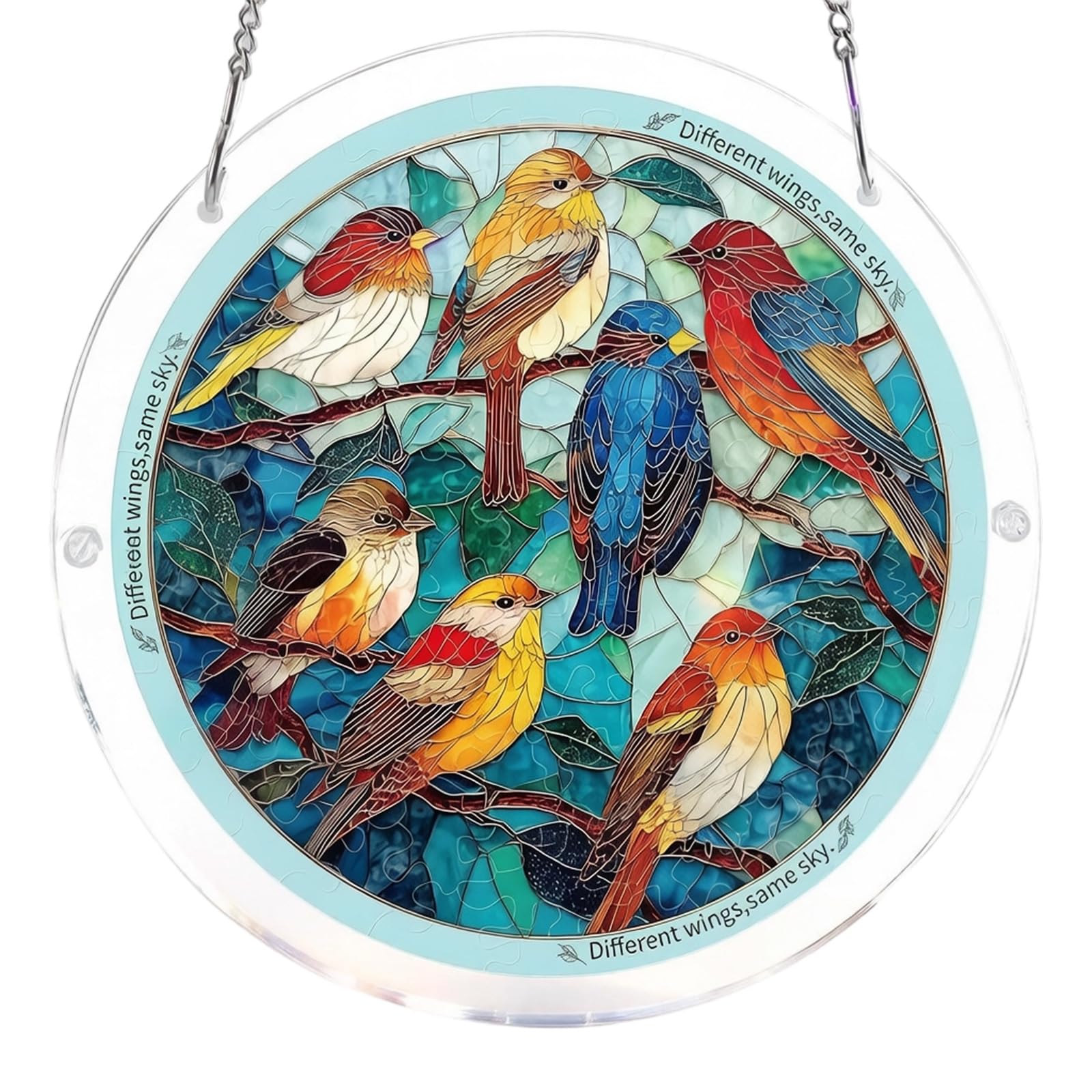 Jigsaws Puzzle Suncatchers Acrylic Window Decors Birthday Women Stained Glass Window Hanging Decors Acrylic Jigsaws Puzzle
