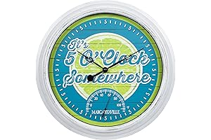 Margaritaville Outdoor Quartz Clock with Temperature: It's 5 O'Clock Somewhere