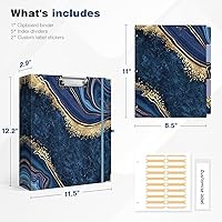 Vista 146 de Ospelelf Mini 3 Ring Binder, 2 Inch, Cute Pink Marble Binder for 5.5" x 8.5" with 5 Tab Dividers, File Folder Labels and Low Profile Clipboards