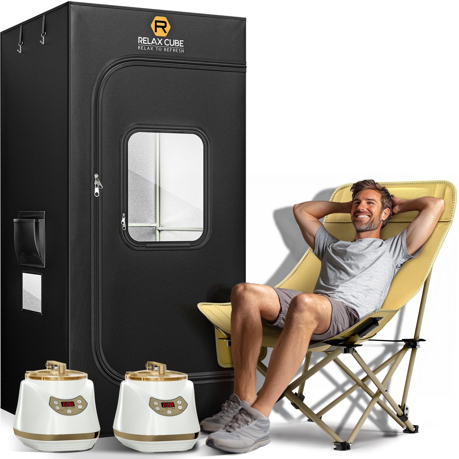Amazon.com : RelaxCube Portable Steam Sauna Dual 1500W+1200W 3L