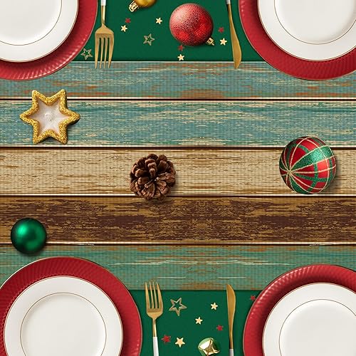 Miniatura 3 de Camino de mesa de arpillera de madera de temporada, primavera, otoño, cocina, comedor, decoración de mesa de lino para interiores y exteriores,