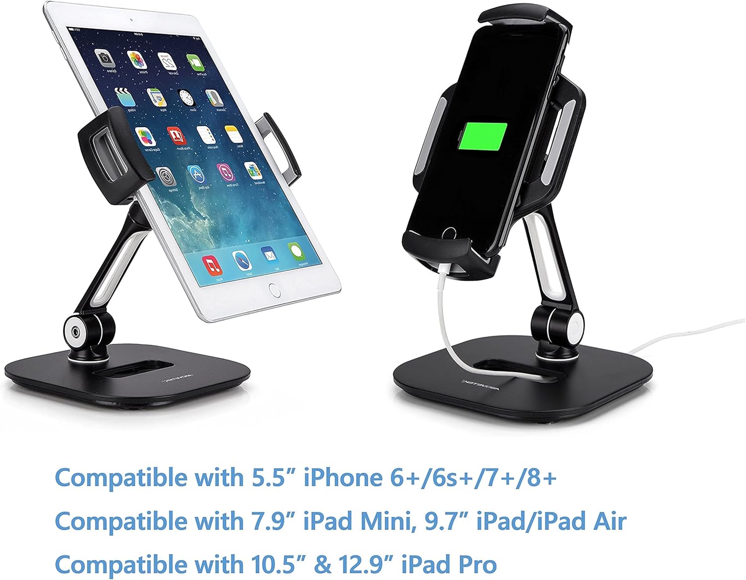 AboveTEK Phone Tablet Stand Holder with Suction Cup Fits 4-11”,Large Sticky Pad Tablet Mount on Kitchen Office Window Bathroom Mirror Car Truck, Bracket Tablet Holder for 5.5-13.5" Tablet & Phone