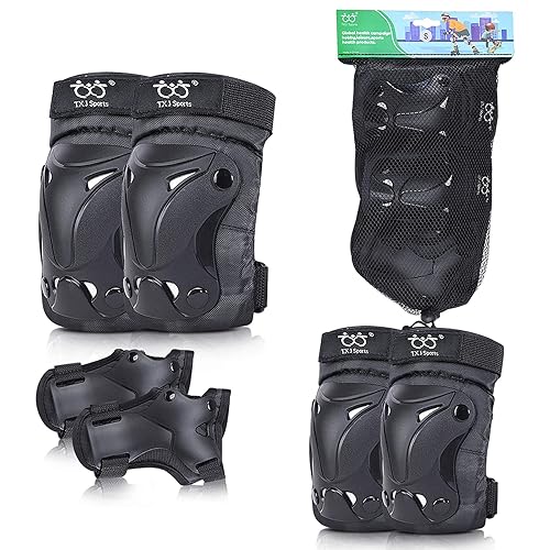 Rodilleras, coderas, coderas con protectores de muñeca, equipo de protección para niños y jóvenes, monopatín, deportes, patinaje, ciclismo, 6 en 1