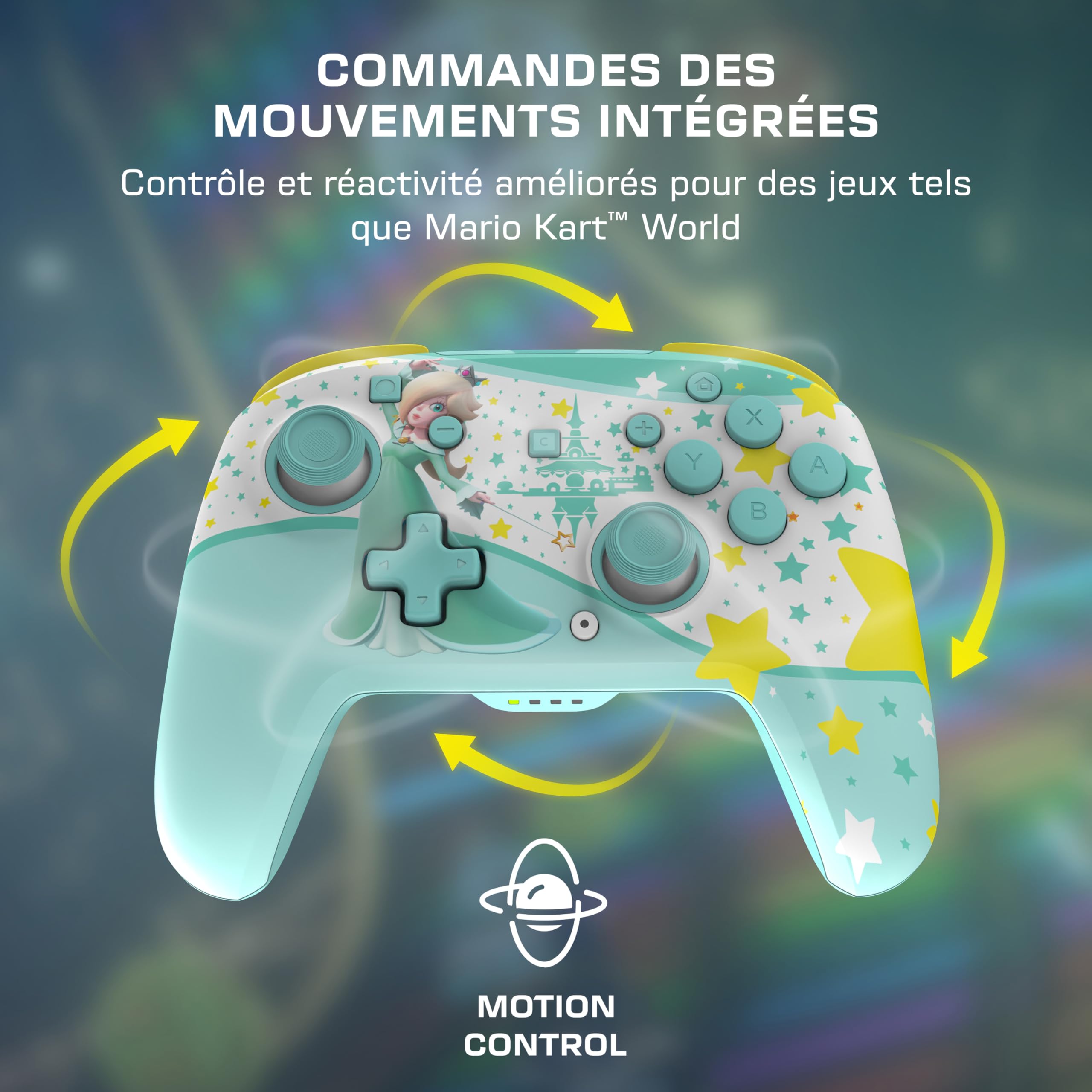 Turtle Beach Rematch Rosalina manette sans fil sous licence officielle pour Nintendo Switch 2 avec batterie rechargeable, RGB e sticks TMR