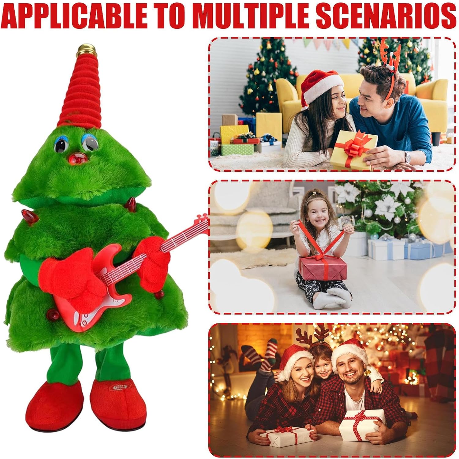 Dancing Christmas Tree Christmas Dancing Toys, Singing Christmas Tree with Light, Lighted Trees Figures, Electric Plush Trees, Electric Interactive Toy, by escr