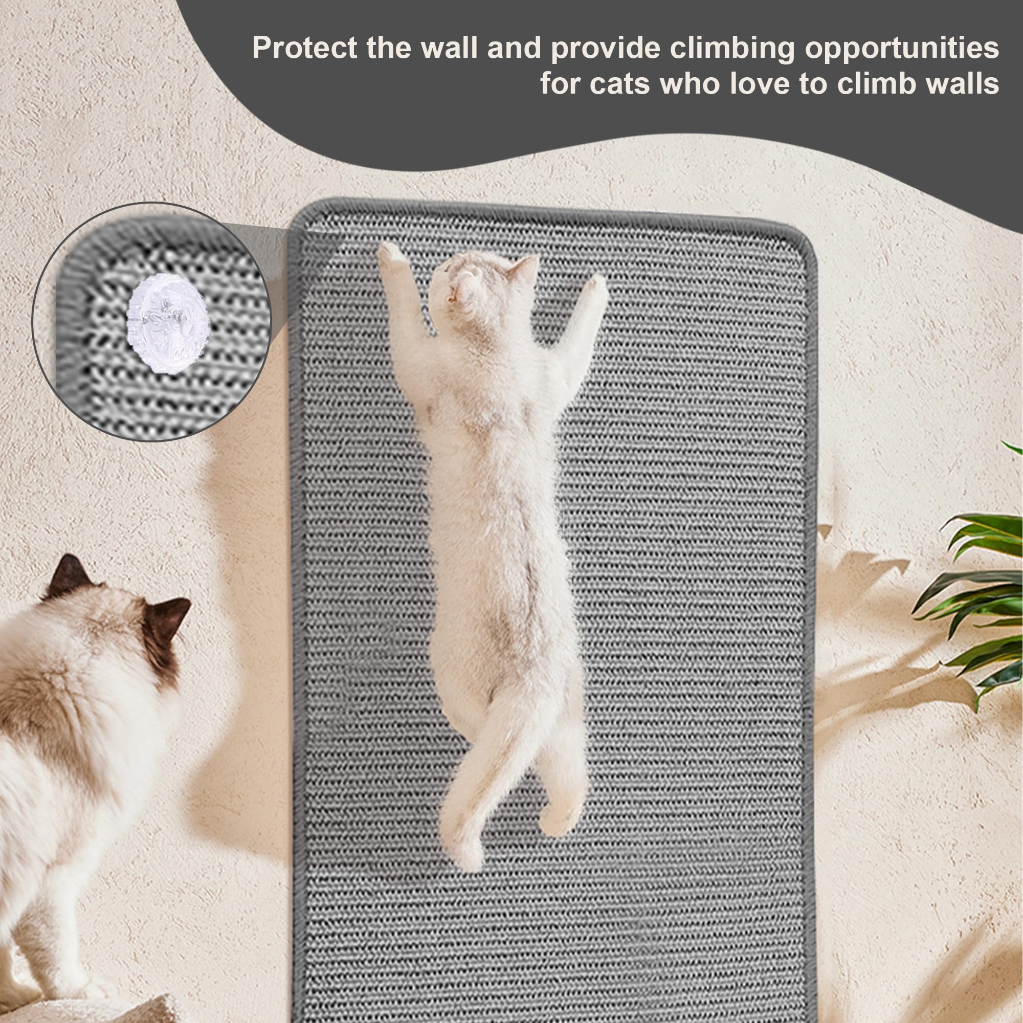 Cat Scratching Mat Sisal, 2 Packs Natural Sisal Fabric 23.6