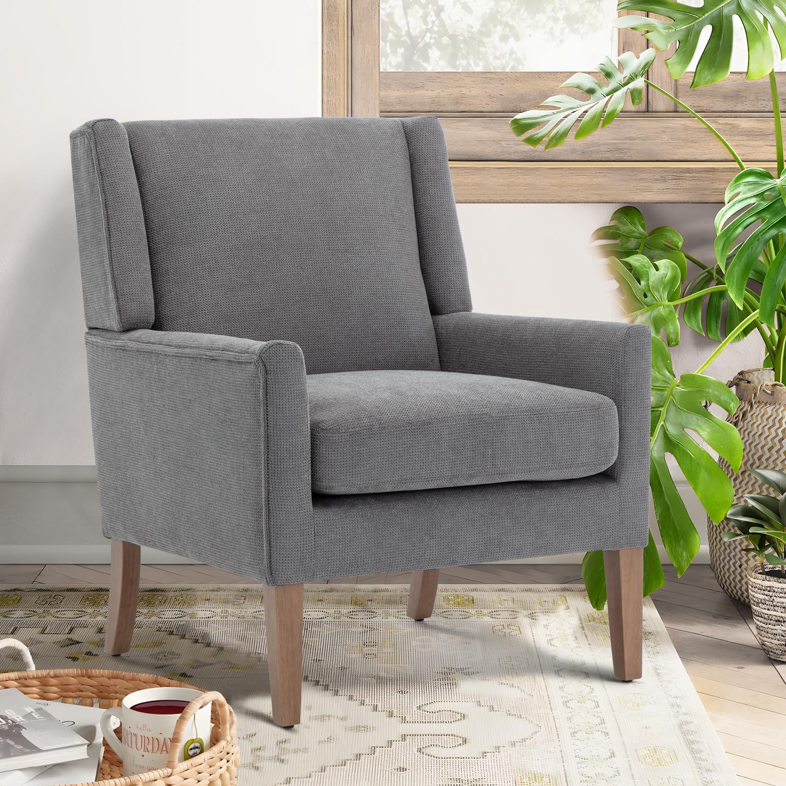 COLAMY Wingback Accent Chair