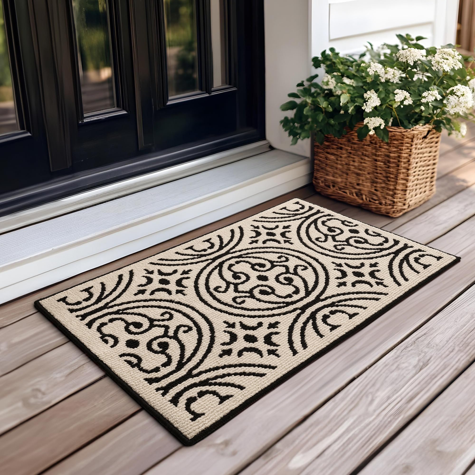GRANNY SAYS Door Mat Indoor Entrance Non-Slip, 24x36, Welcome Mats Front Door Mat for Entryway, Long Entry Rug Front Porch Rug Low Profile Resist Dirt