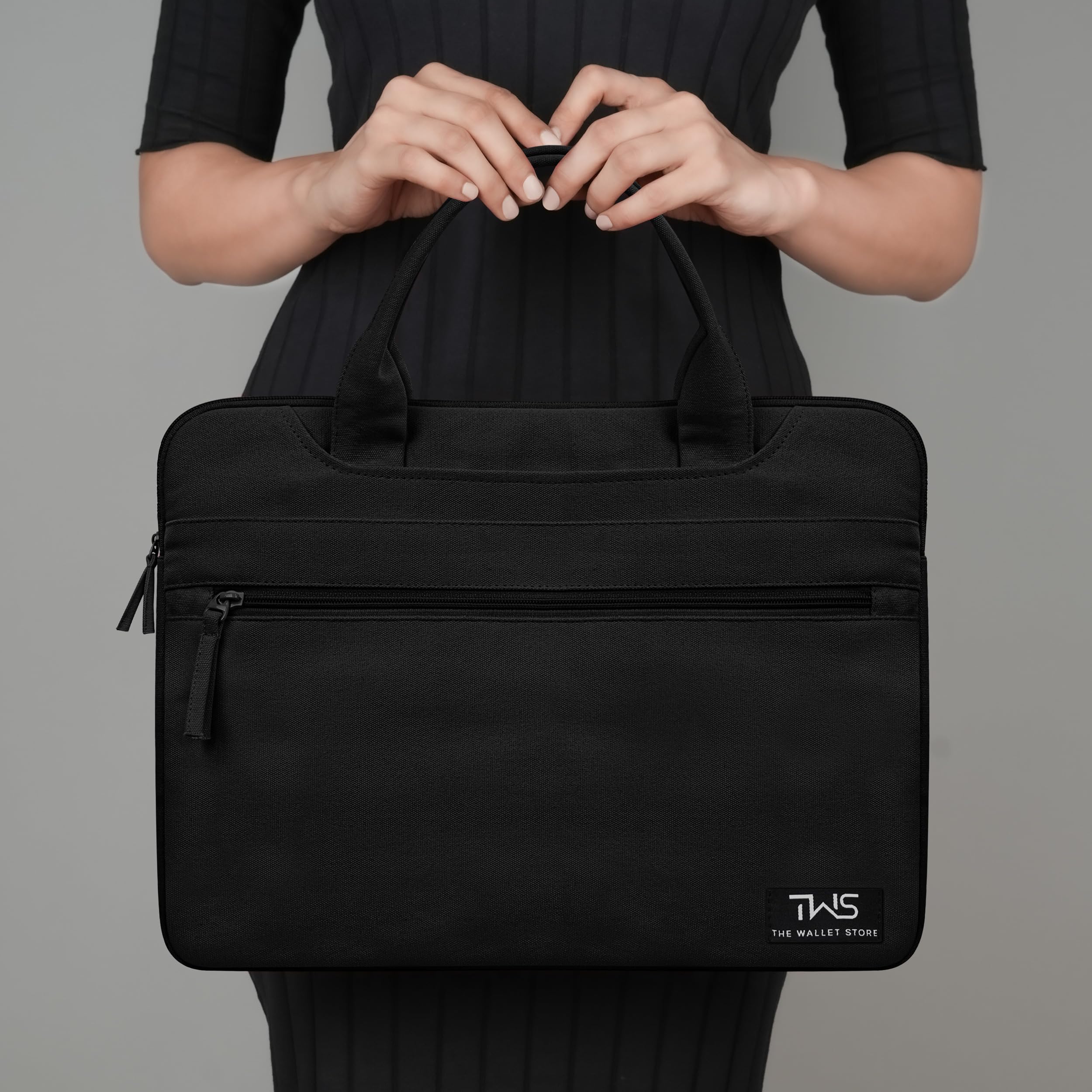 The Wallet Store EcoCarry Canvas Laptop Bag - Black - 15 Inch