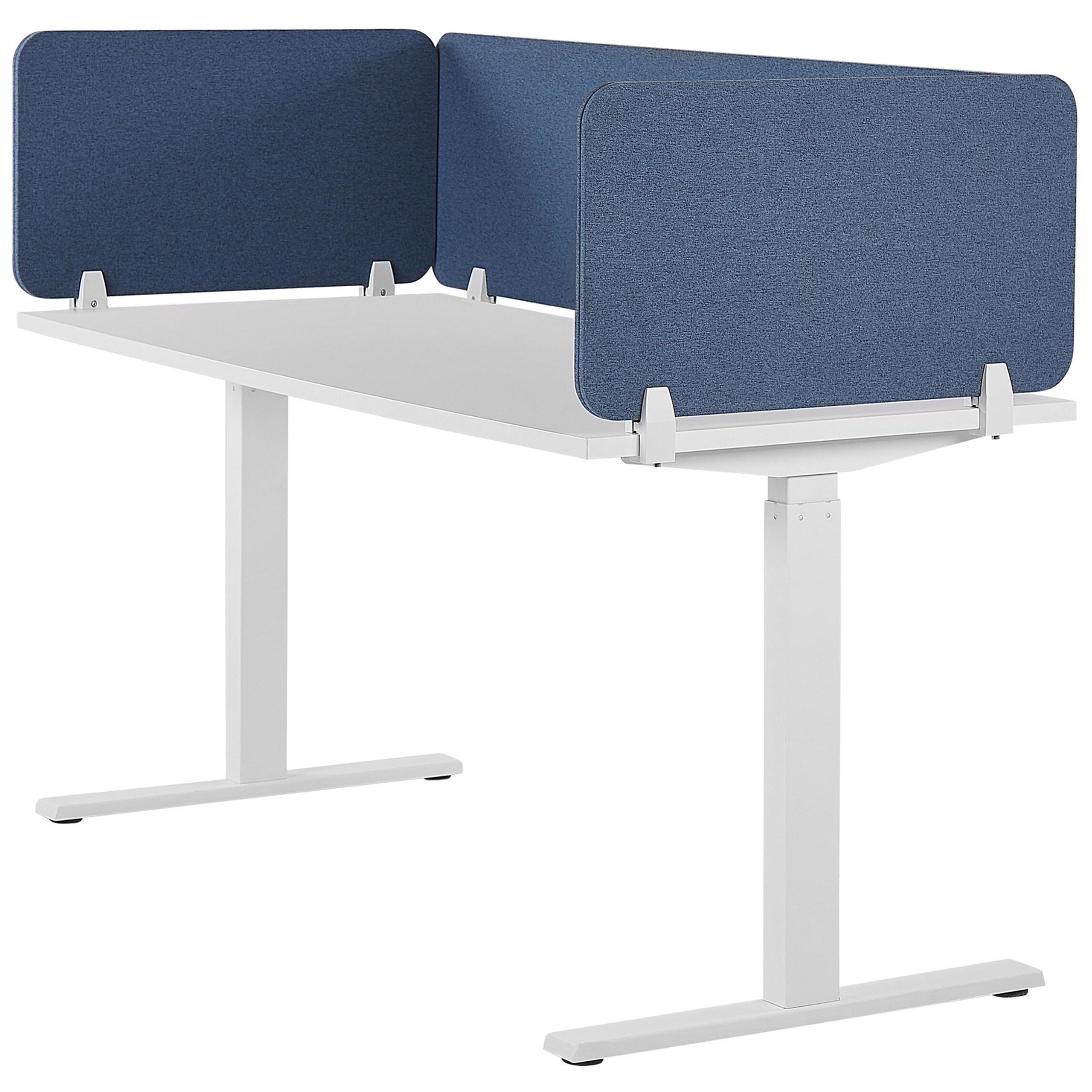 Beliani Séparateur Cloison Acoustique de Bureau et Table Bleu 72 x 40 cm Réduit Le Bruit et Les Distractions Visuelles Idéal pour Le Open Space