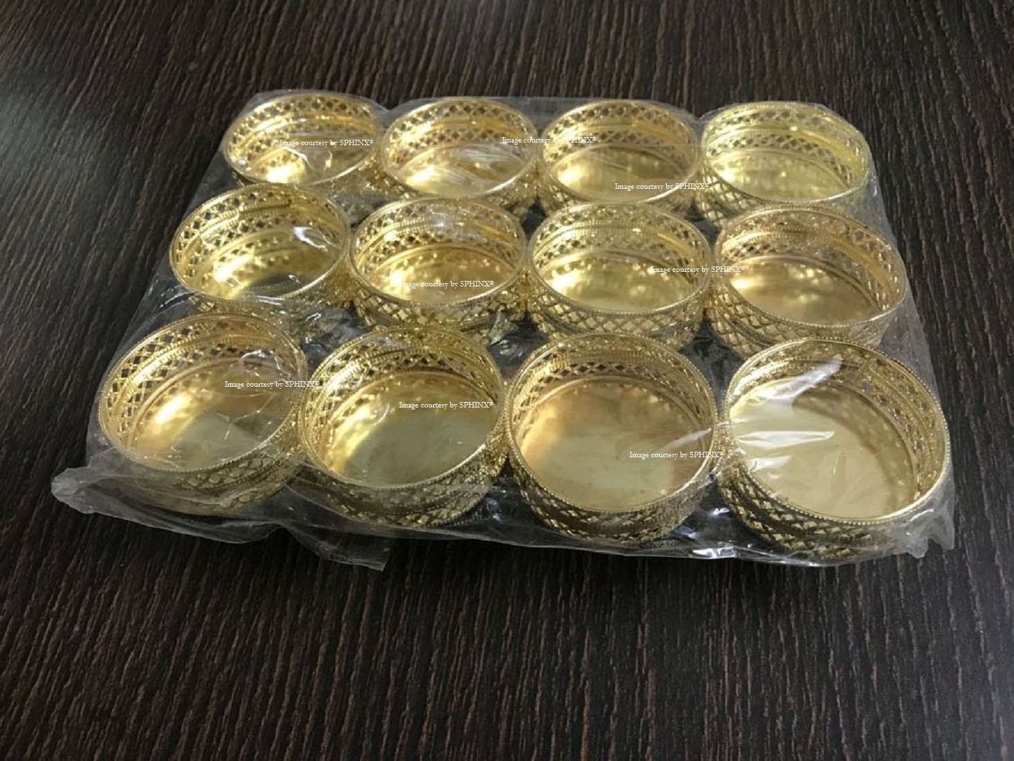 SPHINX® Small Golden Colored Tin Tea Light Candle Holders for decoration/Crafts - Pack of (12)