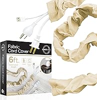 Vista 14 de Cordinate Cubierta de tela para cables, 6 pies, oculta cables, ideal para lámparas, luminarias y escritorios, gestión de cables, fácil instalación