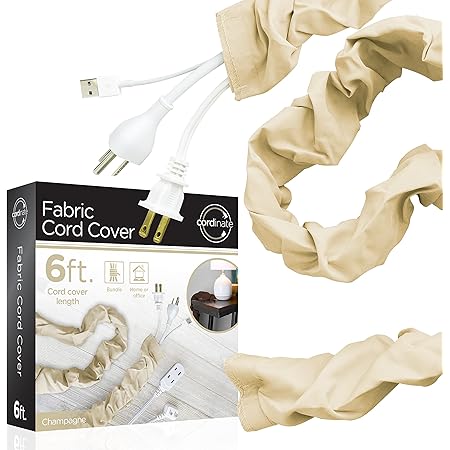 RTNLIT 4 Feet Fabric Cord Cover, Chandelier Chain Cable Sleeve For Lighting Wires