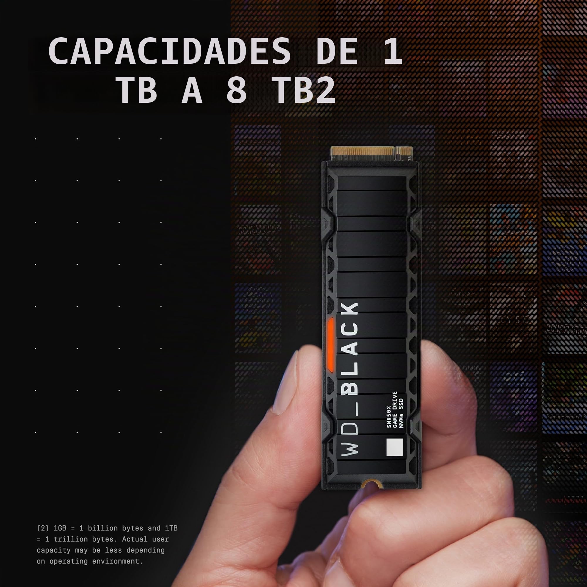 WD_Black SN850X SSD NVMe 1 TB WDS100T2XHE – M.2 2280 PCIe 4.0 x4 con Disipador Térmico – SSD Interno Gaming (Reacondicionado)