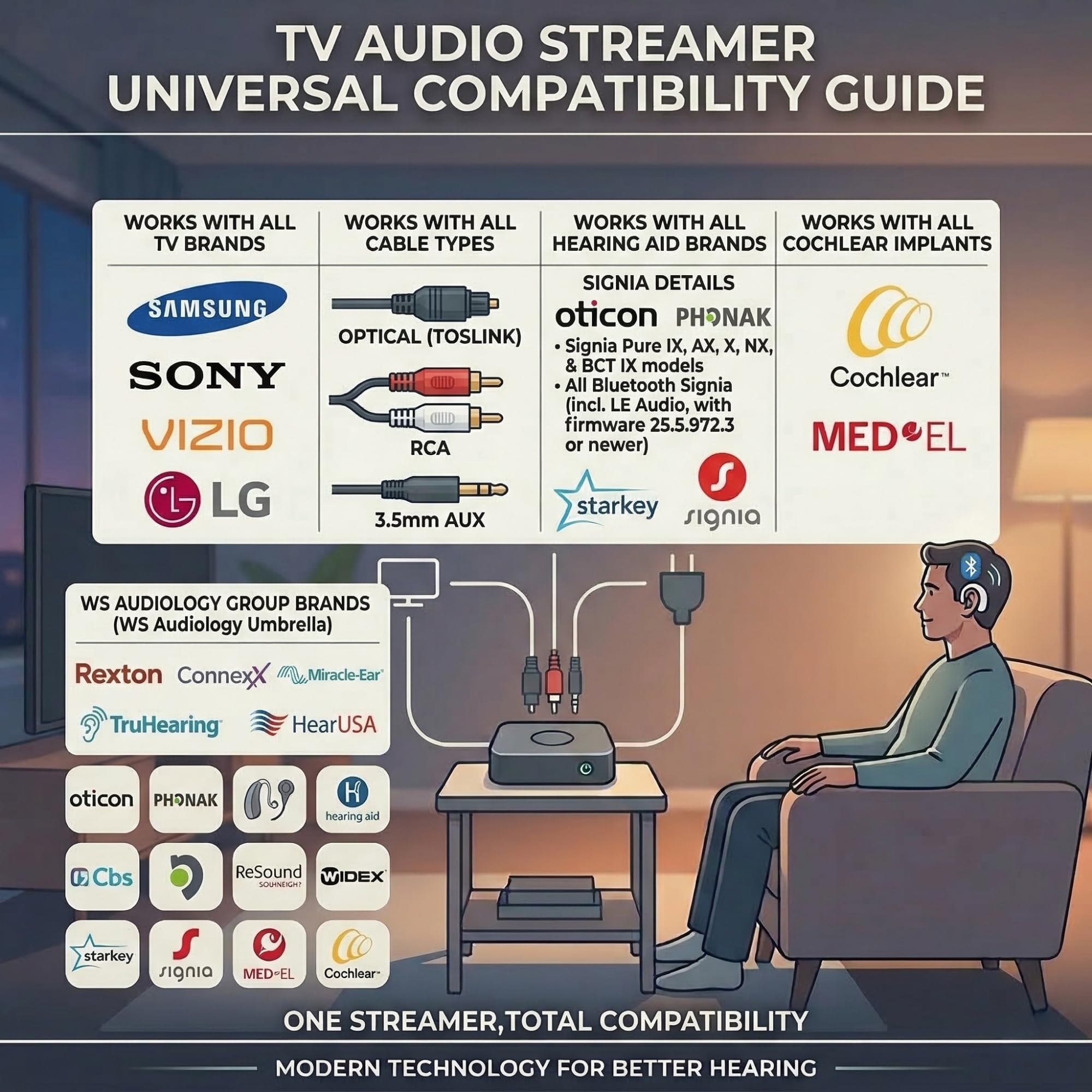 Signia Connexx TV Sound do aparatów słuchowych