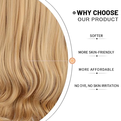 Miniatura 10 de DDHAIR Long Wave Ash Blonde Lace Front Wig Synthetic Ombre Blonde Wig for Women Party Daily Wear(22Inch)