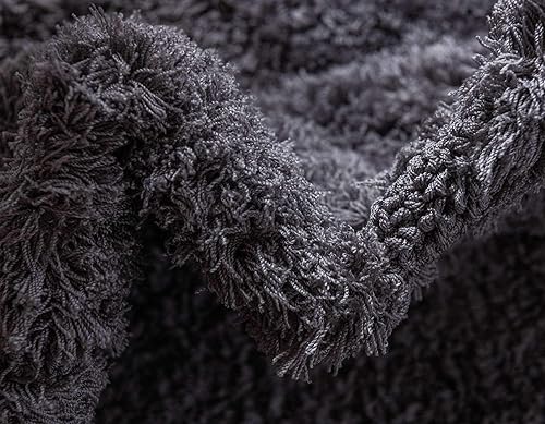 Miniatura 8 de Unique Loom Trellis Shag Collection - Alfombra de pasillo geométrica, moderna, marroquí, celosía, gris oscuro (2 pies x 6 pies 7 pulgadas)