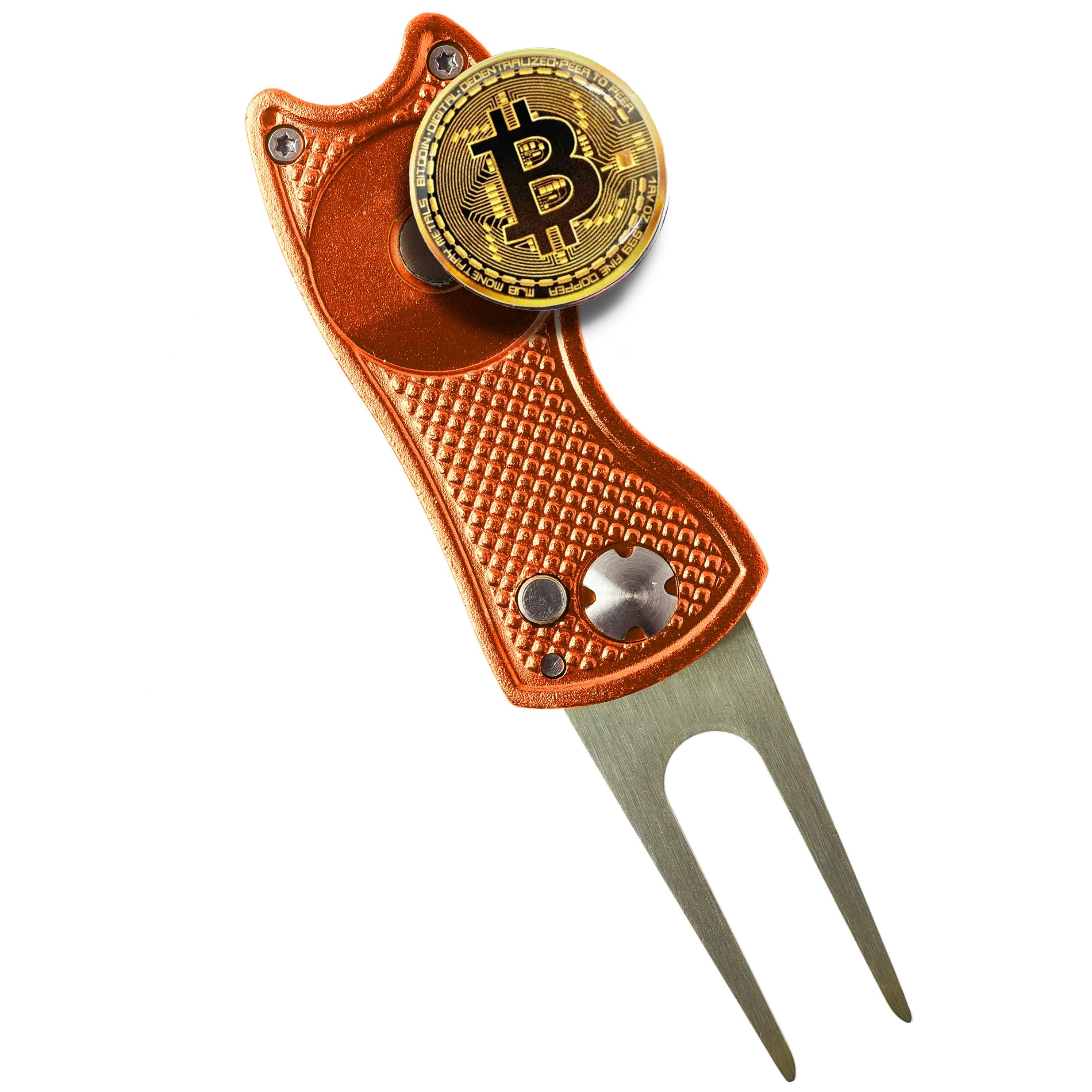 HODL 21 Bitcoin Golf Divot Repair Tool, All-Metal Golf Accessories - 3-  in-1 Golf Multitool (Divot Tool, Ball Marker, Club Holder) | Foldable with  ...