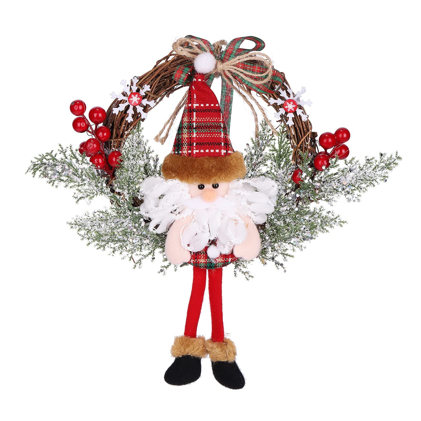 Corona de Navidad, HALOVIE Guirnaldas de Navidad 33 * 35cm para Puerta Colgante Artificial Decoraciones Navideñas Adorno de Navidad para Fiesta Regalo Ventana Pared Exterior