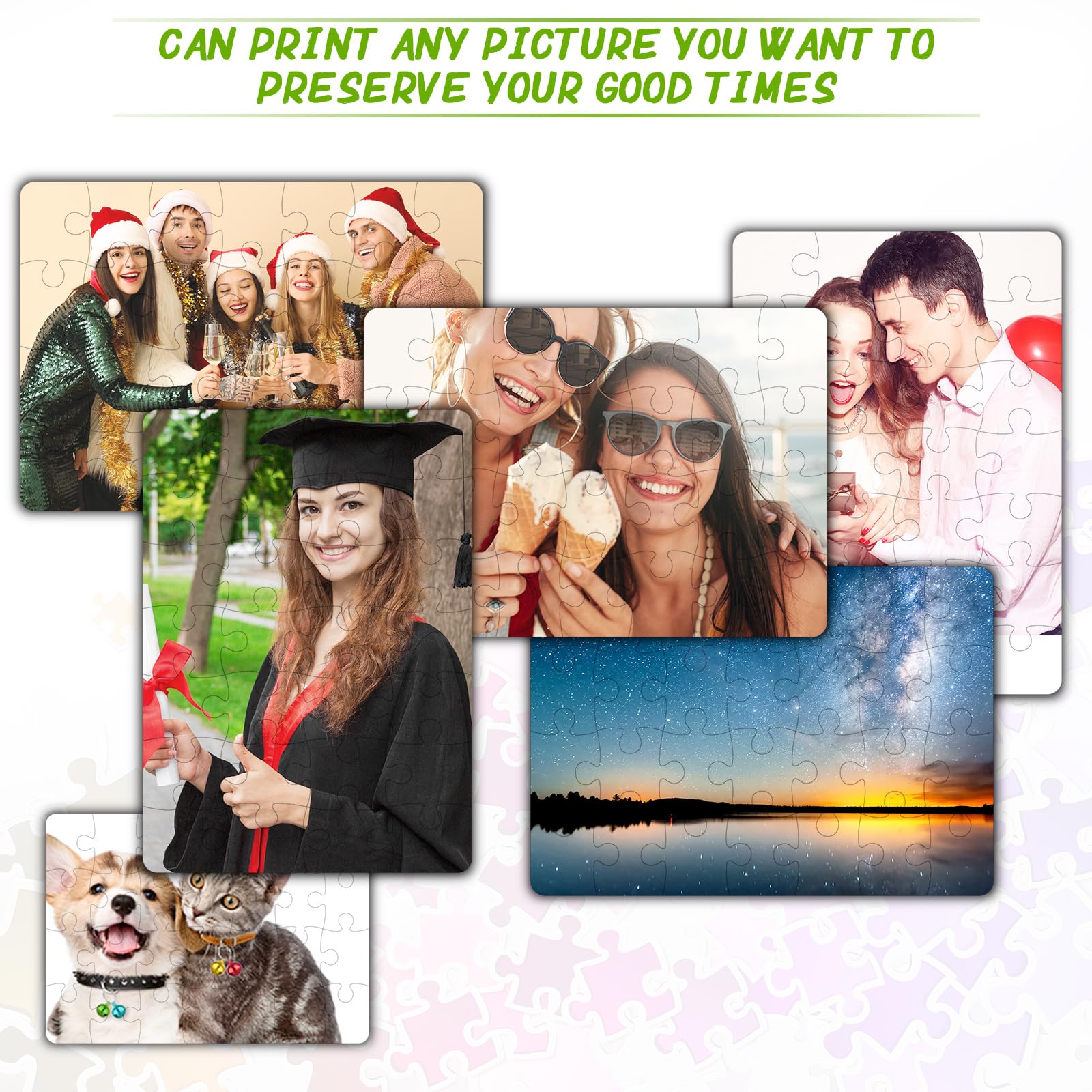 VBESTLIFE puzzles de sublimation 10 Ensembles DIY Puzzle Blanc Presse À Chaleur Jigsaw