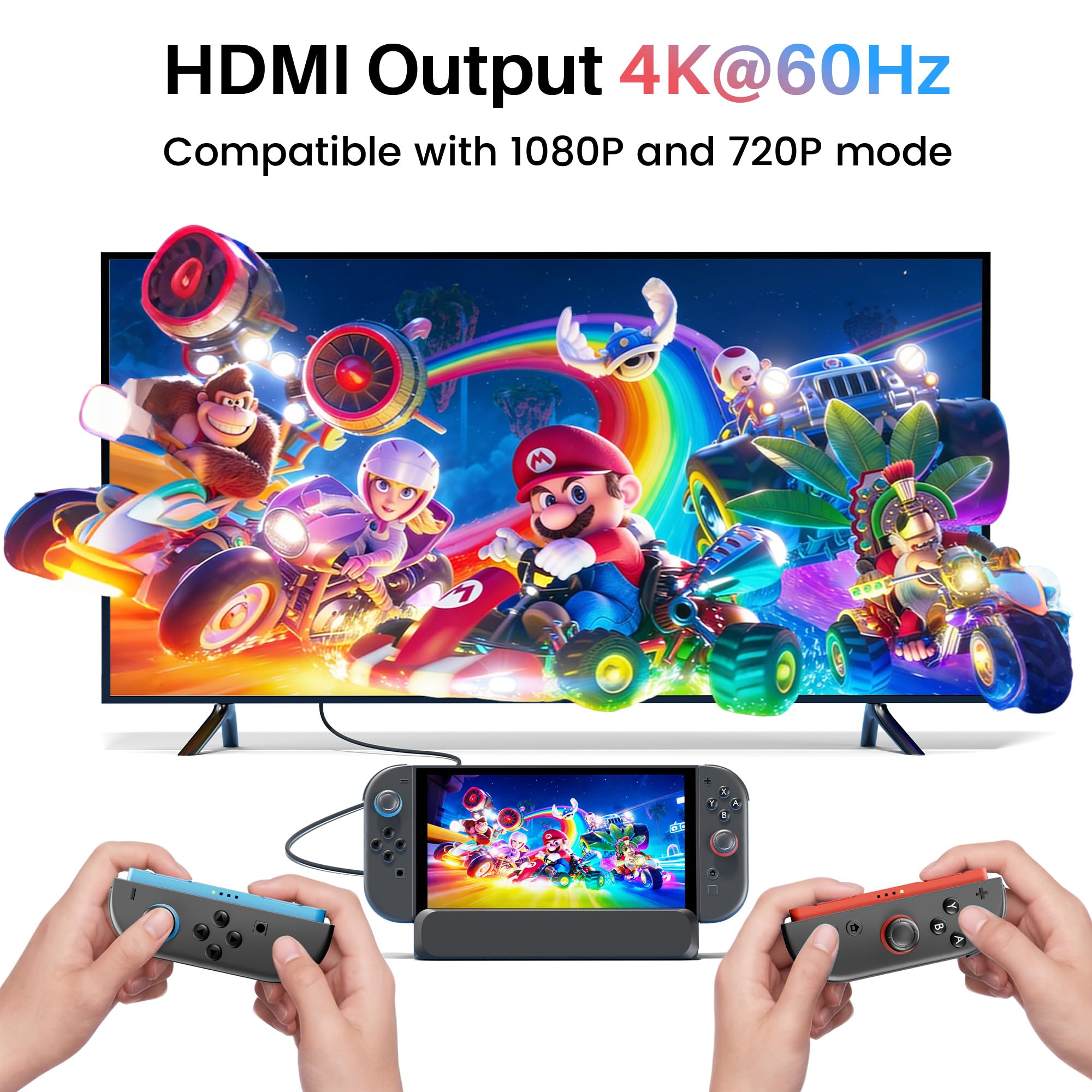 RREAKA 6 in 1 Switch Dock for Nintendo Switch OLED TV Adapter