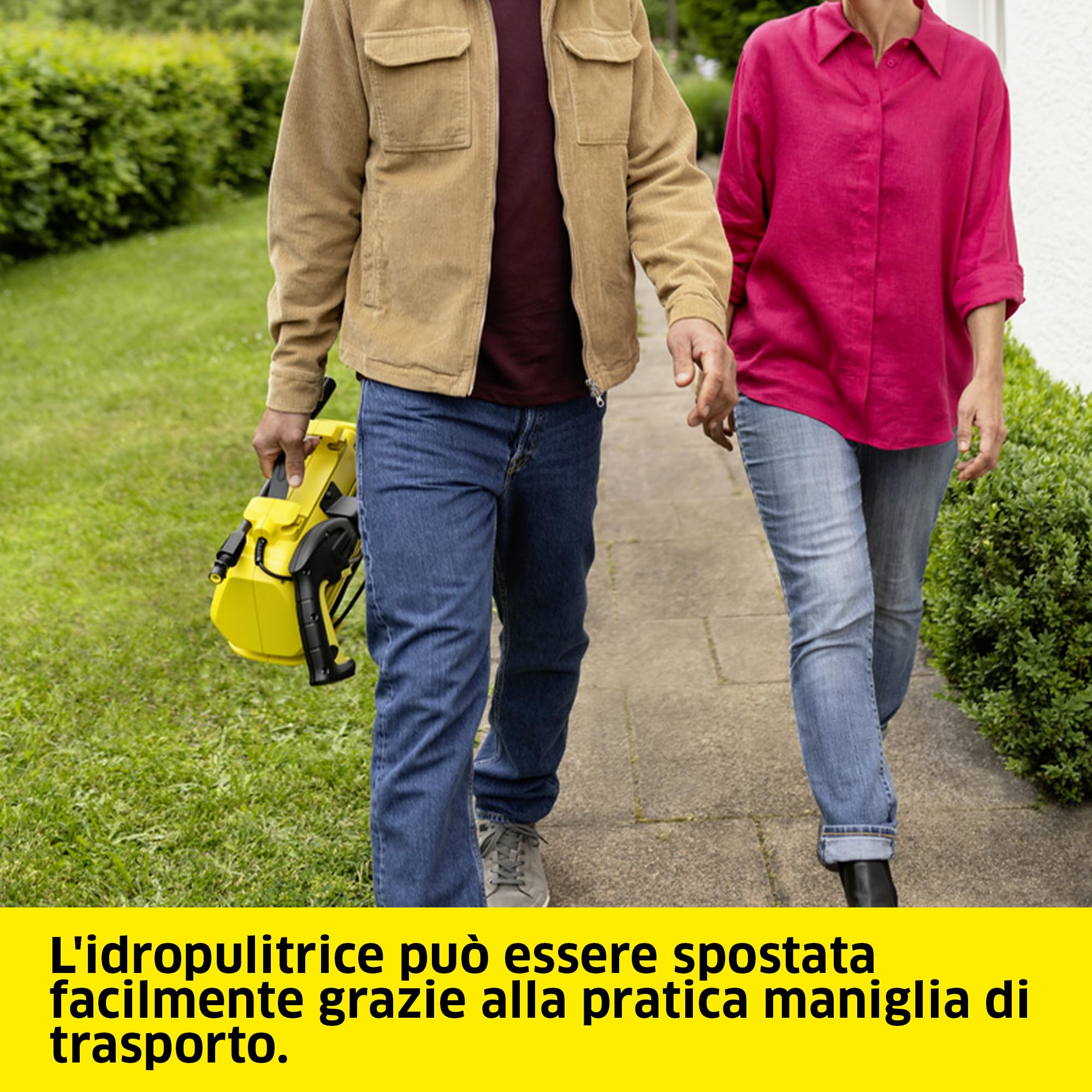 Kärcher Idropulitrice K 2 Horizontal VPS, Pressione max 110 bar, Portata 360 l/h, Area di lavoro 20 m²/h, Filtro acqua premontato, Peso 3,5 kg, + Tubo, Pistola ad Alta Pressione, Lancia Vario Power