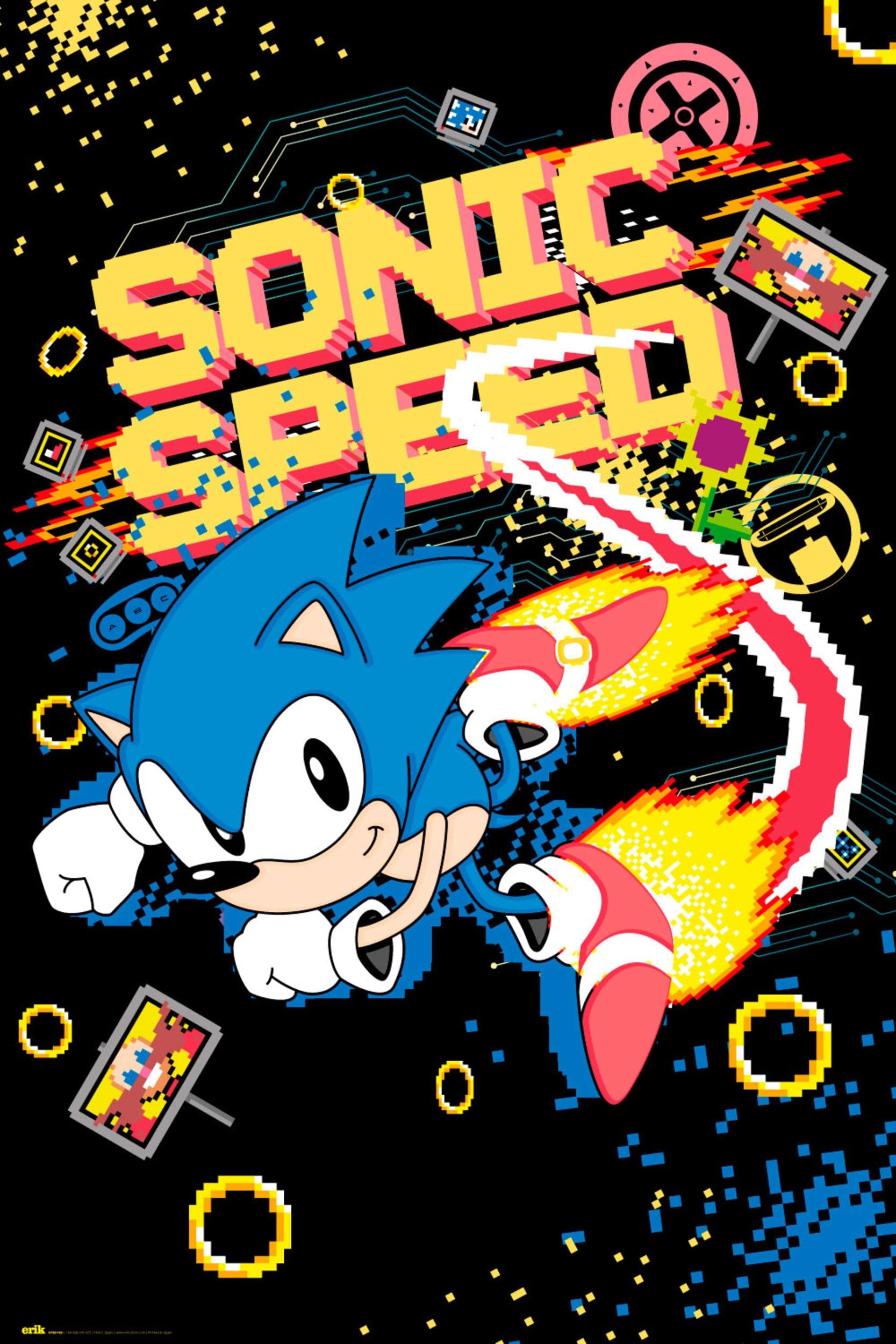 Grupo Erik Poster Sonic Speed - 36 x 24 inches / 91.5 x 61 cm - Shipped Rolled Up - Cool Posters, Art Poster, Wall Posters & Prints