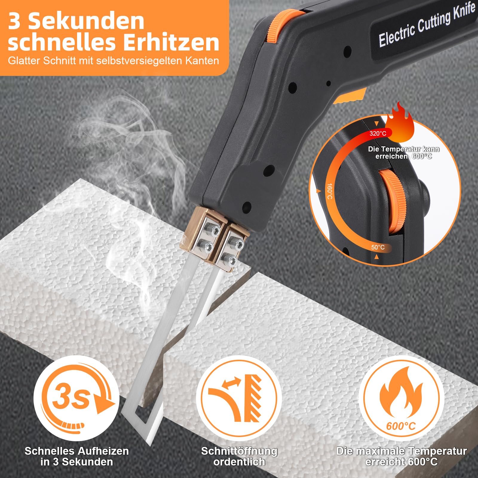 Styroporschneider Elektrische Heißmesser Schaumschneider, 5 Nichrom Klingen