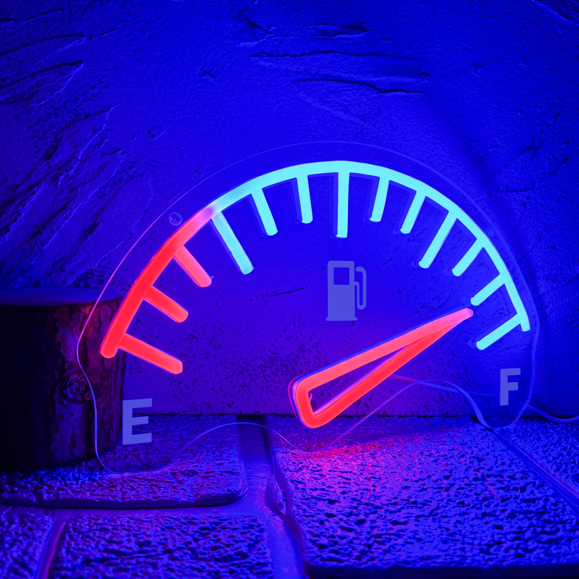 Insegna al neon per garage, indicatore di gas combustibile per auto, luce al neon a LED per negozi meccanici alimentati tramite USB, per sala da pranzo, camera da letto, regali per auto e ragazzi (30