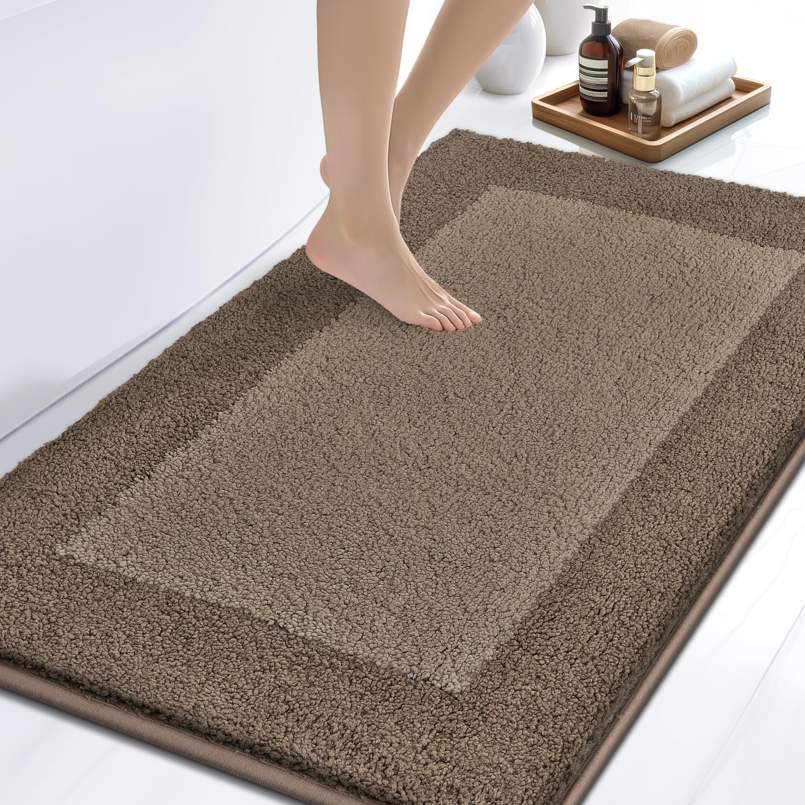 Alfombra de Baño de 76 x 116 cm, Antideslizante, Lavable, para Ducha, Bañera y Suelo