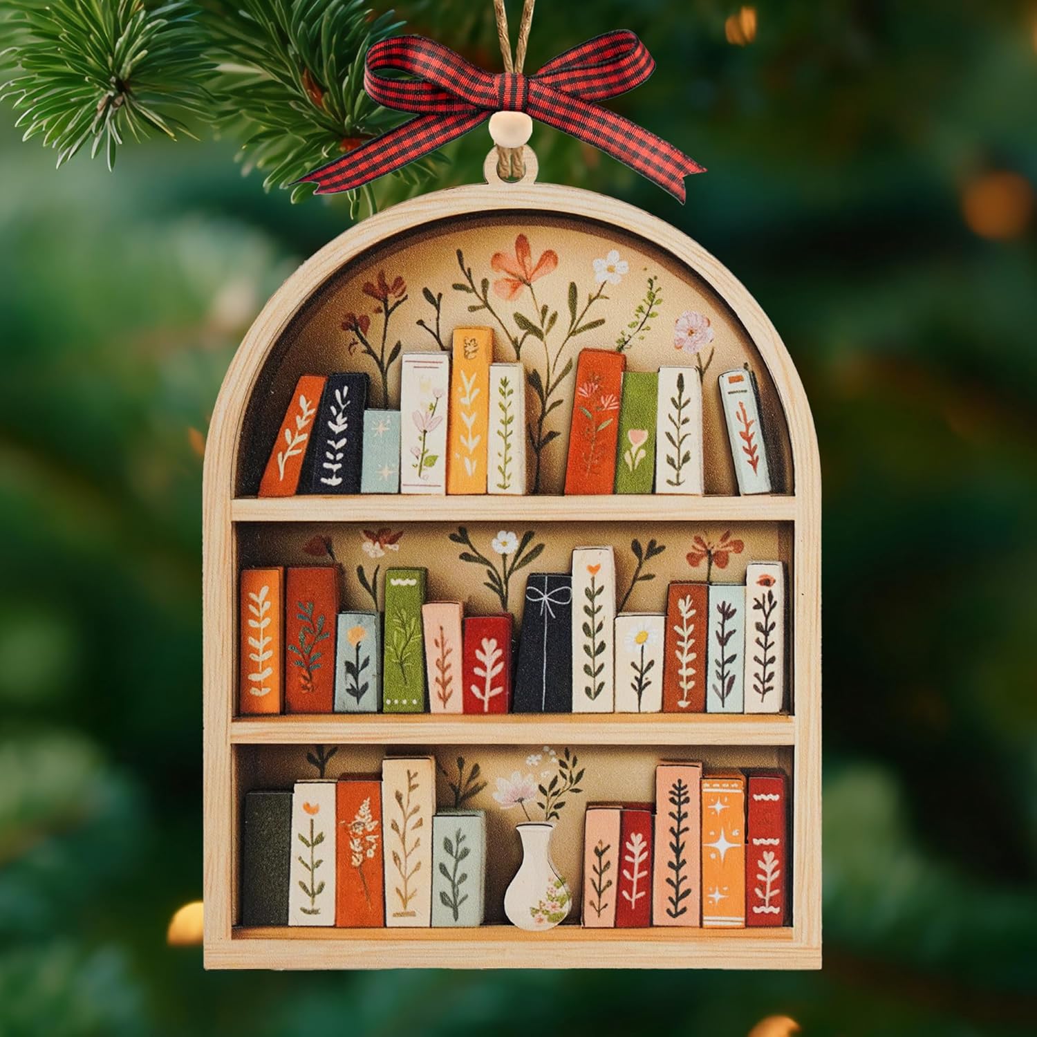 3D Book Ornament for Christmas Tree, Book Lover Gifts for Women, Bookish Decor Gifts for Librarian, Reader, Bookworm, Teacher, Bookclub, Last Minute Gift Stocking Stuffer for Women (Spring Serenity) - Image 9