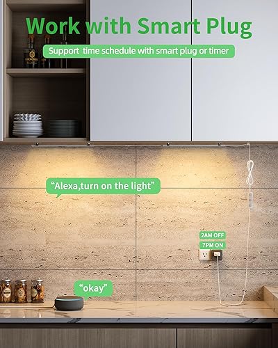 Miniatura 3 de Enchufe de iluminación para debajo del gabinete, luces regulables debajo de la encimera para cocina, 3 piezas de 12 pulgadas, tira de luz LED USB