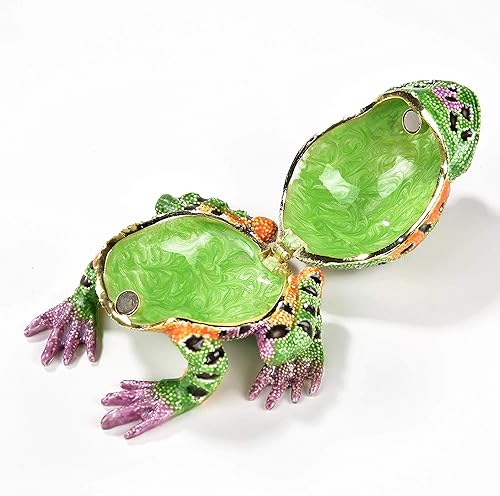 Miniatura 2 de KALIFANO - Joyero decorativo para mujer con cristales Swarovski y piedras preciosas en forma de lagartos hecho a mano para almacenamiento y