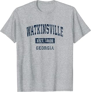 Watkinsville Georgia GA Vintage Sports Established Navy Desi T-Shirt