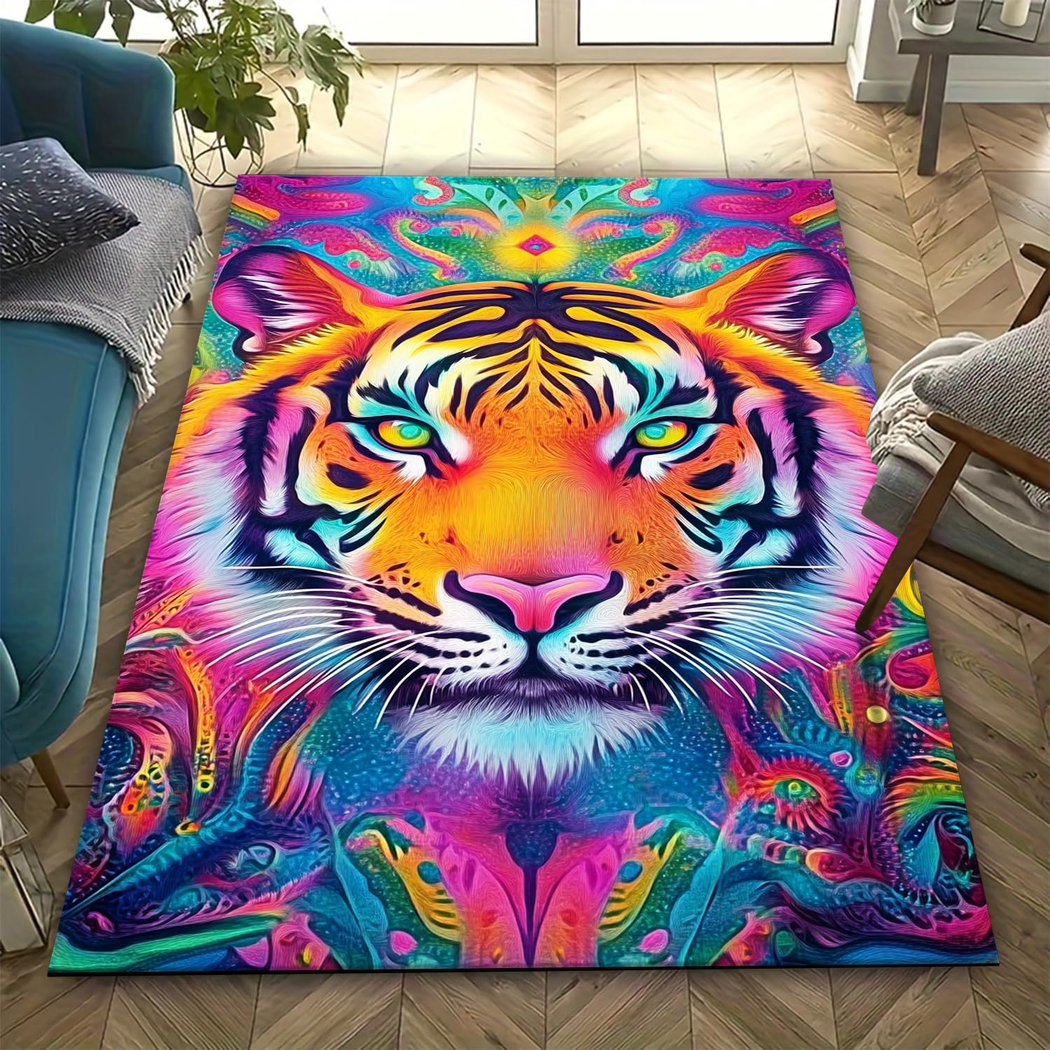 Tapis tigre 3D anti-fatigue doux 160x230 cm facile à nettoyer