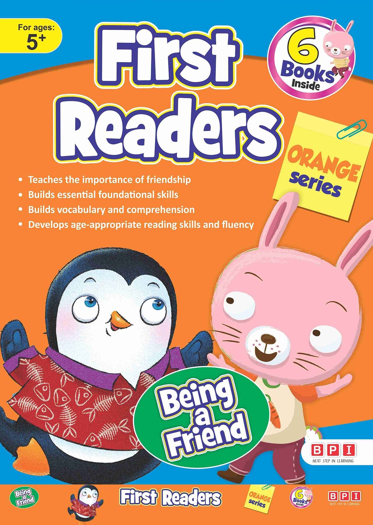 BPI INDIA First Readers Book : Being a Friend, Funny Story Book for Kids and Young Readers : Orange series (Set of 6 books)