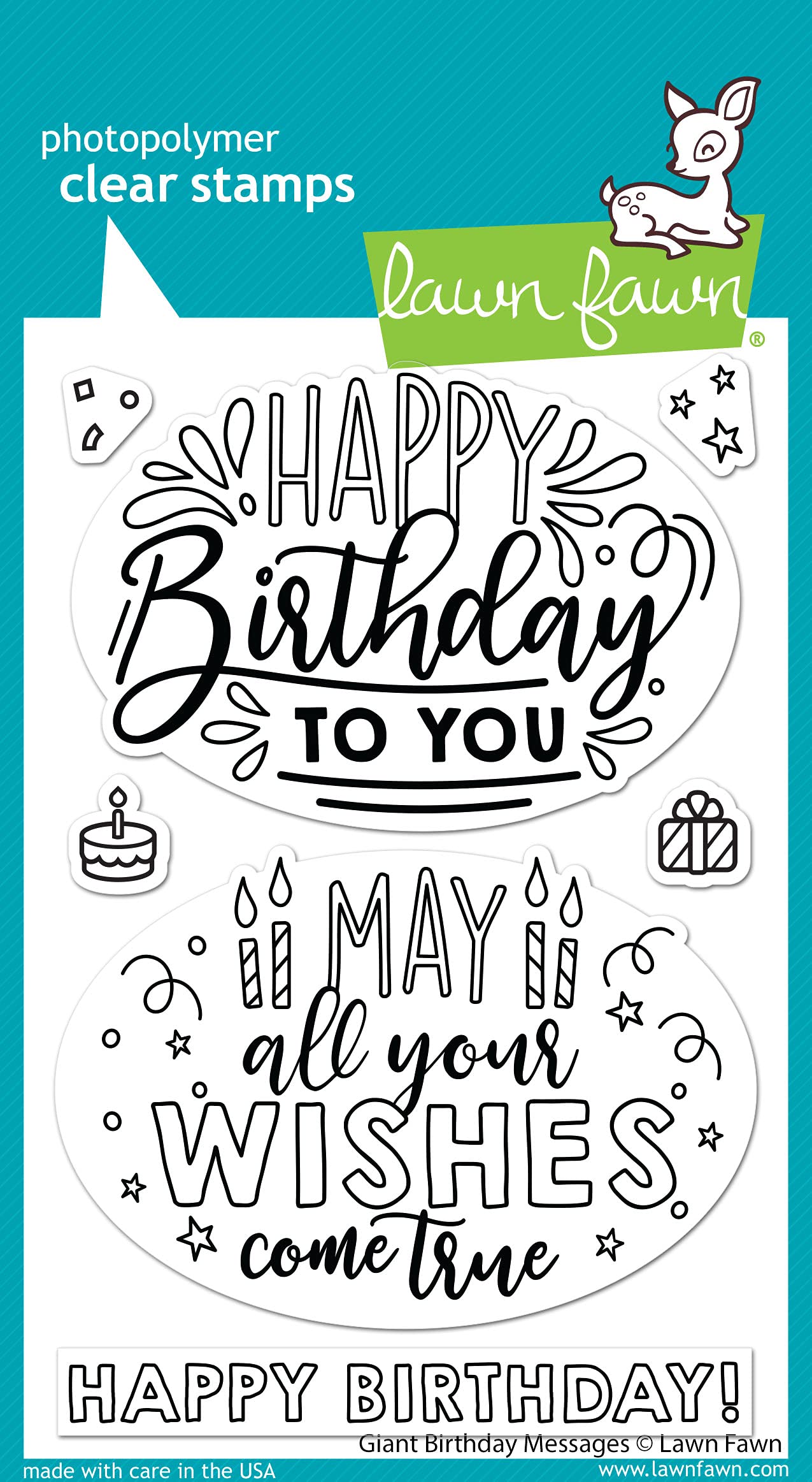 Lawn Fawn Giant Birthday Messages 4X6 Clear Stamp Set