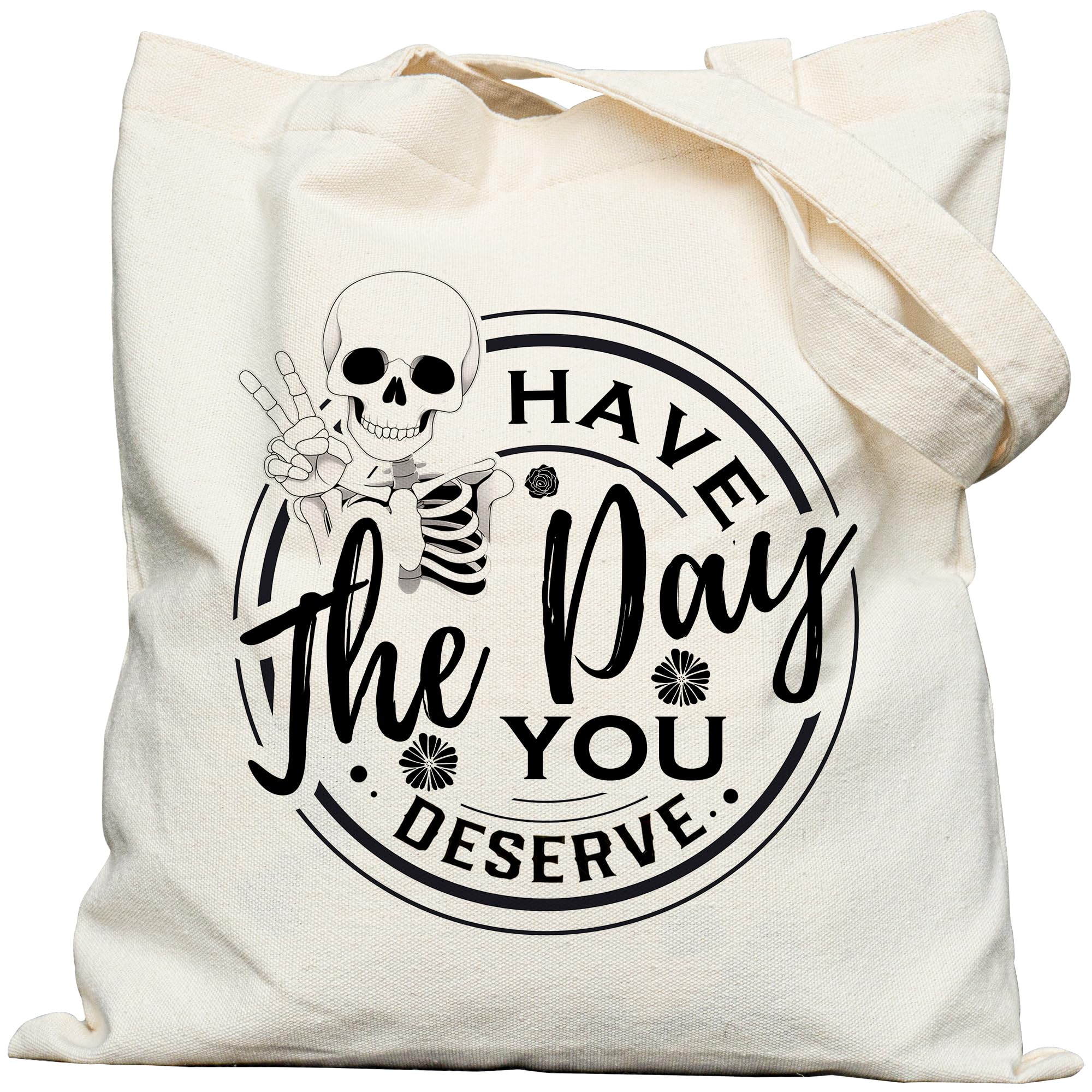 EFFUSON Canvas Tote Bag with Aesthetic Prints, Cute Tote Bag for Women Girls with Wide Strap, Gifts for Cat Book Lovers