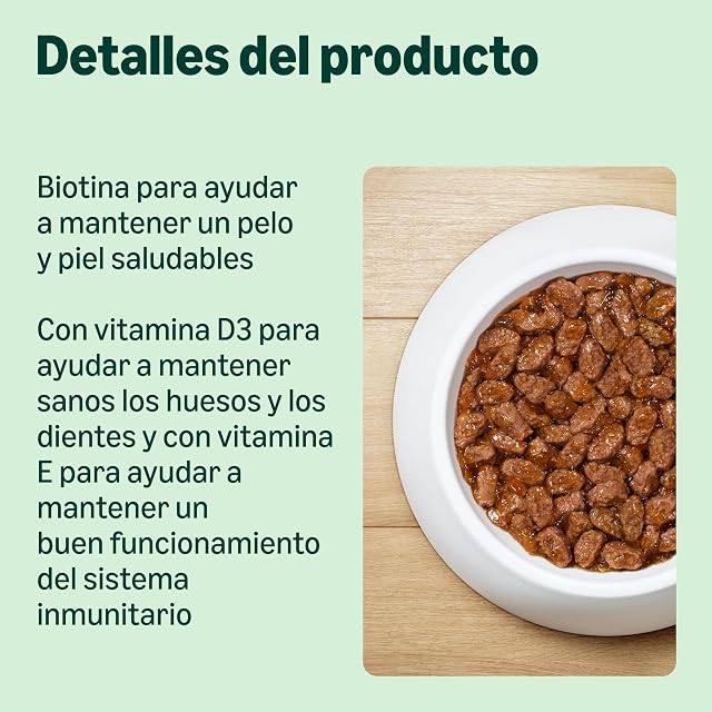 Foto 3 de 8 de by Amazon - Alimento Completo sin Cereales para Gatos Adultos, selección de Pescado en gelatina, 4,8 kg (48…