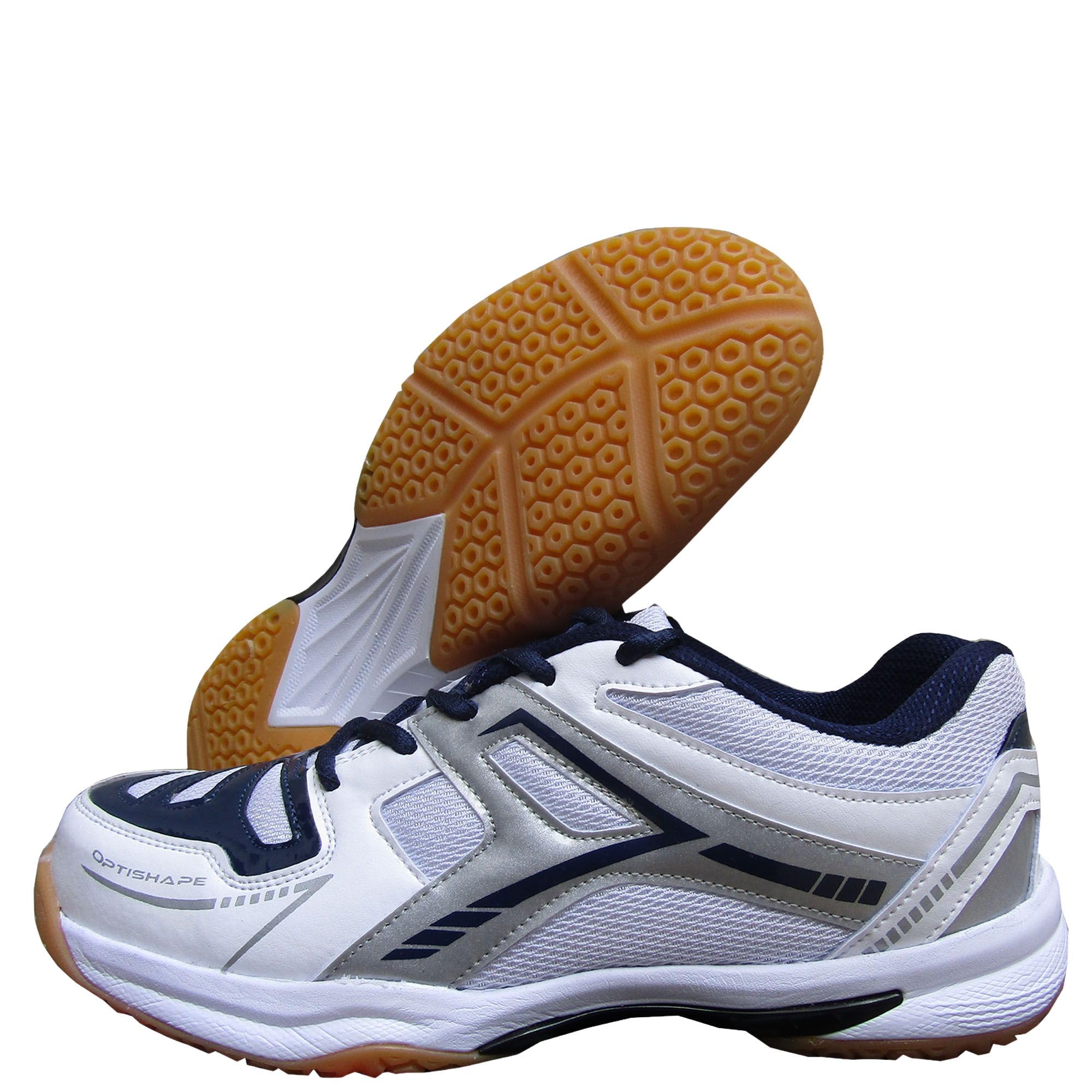 thrax Court Power 005 Badminton Shoes, White, Silver, Navy Color-picture-22