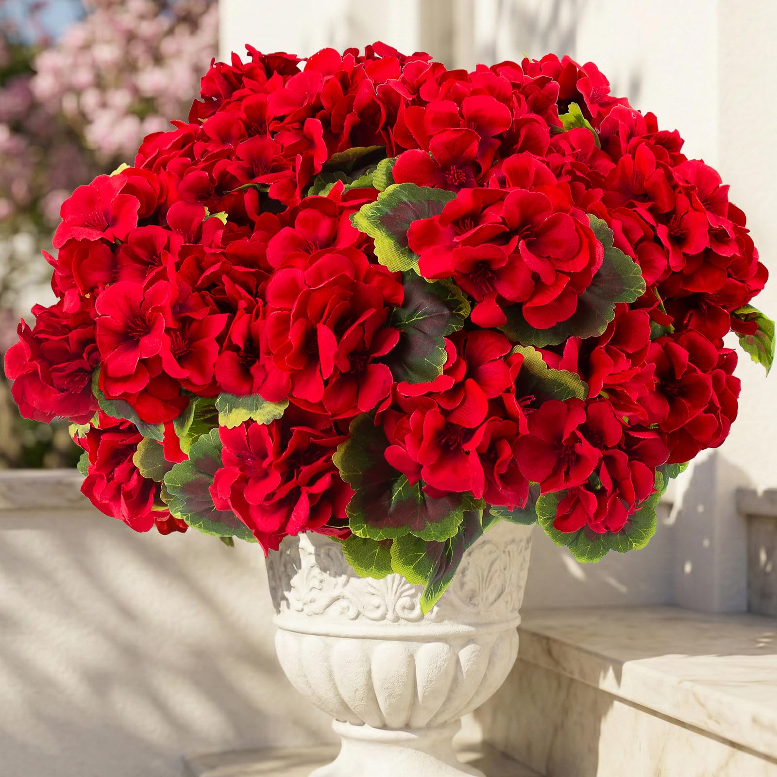 lovemoon 8 Pcs Artificial Geranium Plant
